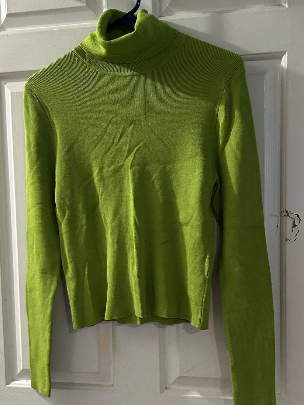 Zara Bright Lime Green Turtleneck Sweater